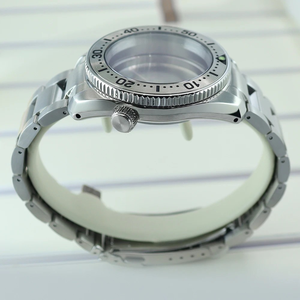 42mm Silver Watch Case Strap Set Sapphire Glass for NH35 NH36 NH34 NH38 NH70