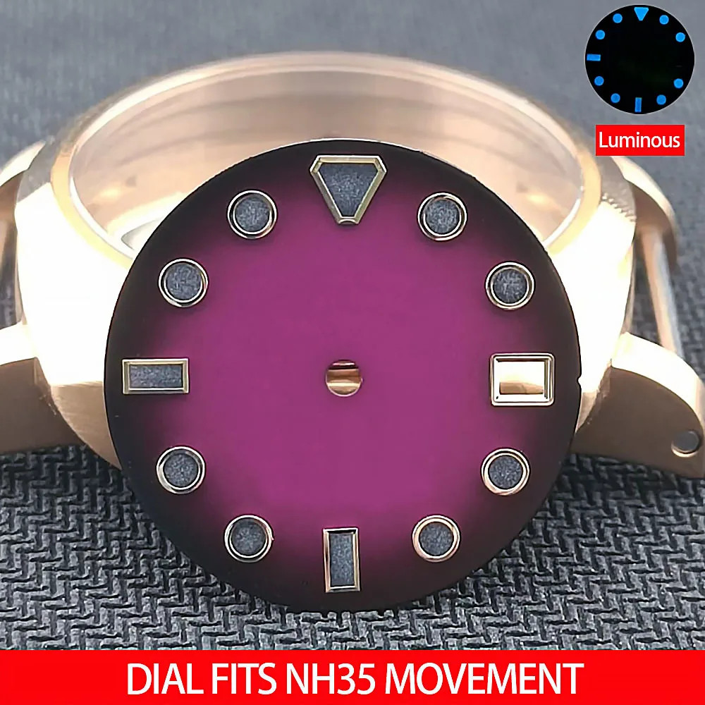 28.5mm Luminous Dial Single Double Date Customizable For NH35 NH36 movement DIY