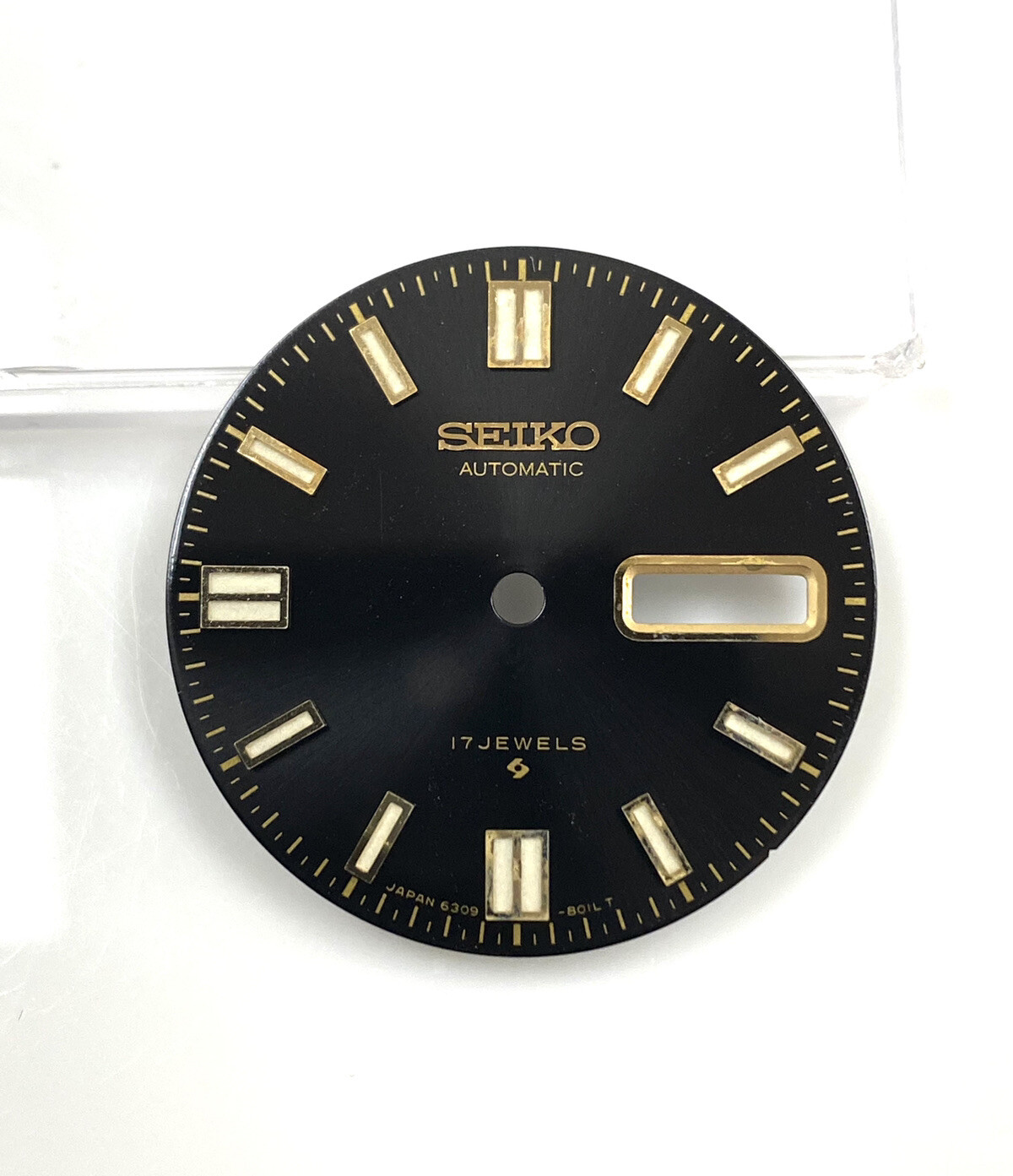 Genuine Vintage Seiko Automatic 6309-8019, 801LT Day/Date Black 28.5mm Dial
