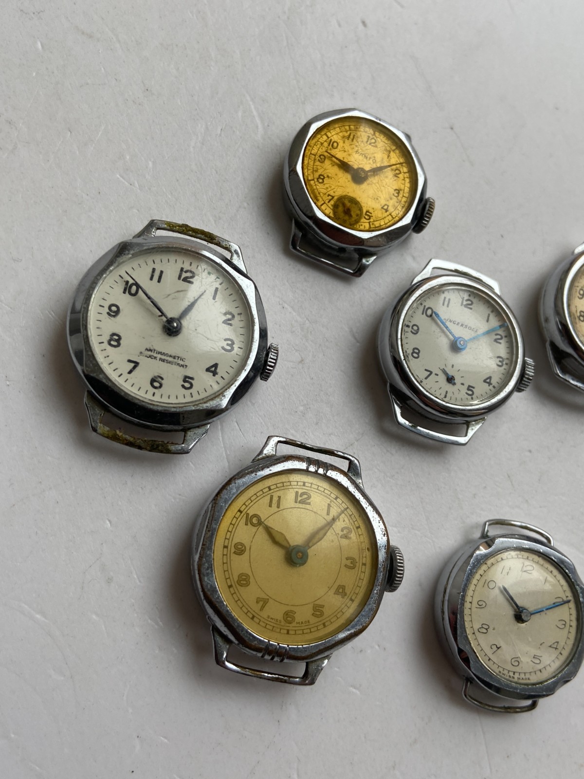 VINTAGE WOMEN WRIST WATCH FOR PARTS LOT MIX WWII MILITARY STYLE INGERSOLL