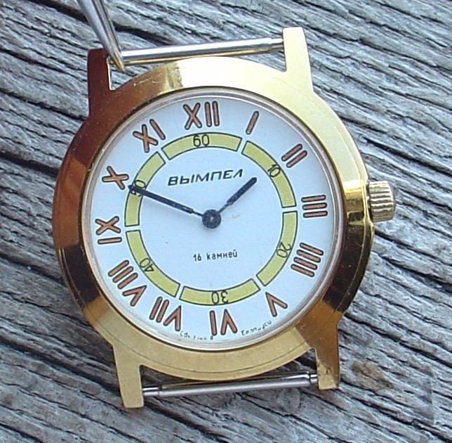 Vintage Dress watch Luch (Russia USSR) mens watch . BLACK DIAL.