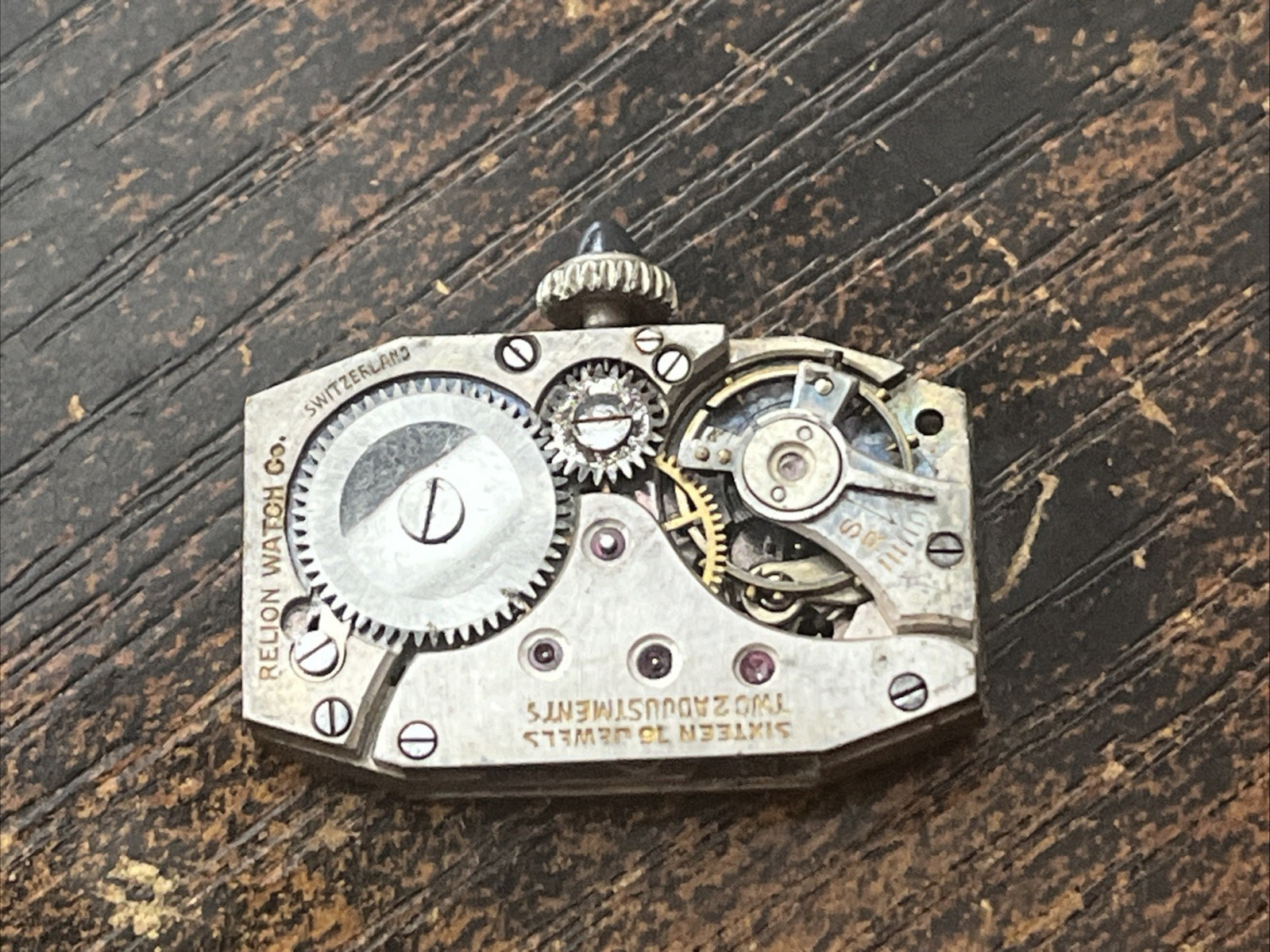 Vtg 1930’s Relion Watch Wind Up Movement 16mm 16 Jewels Swiss FOR PARTS