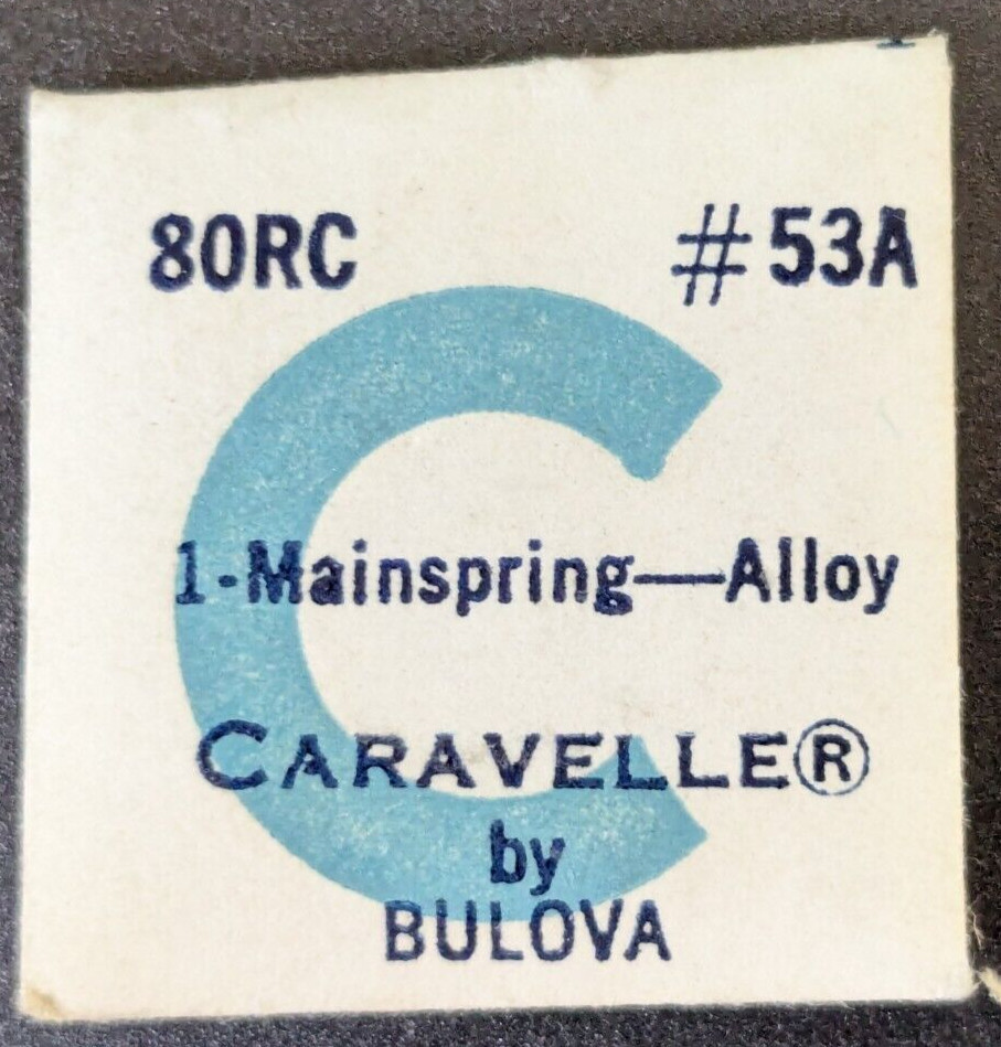 NOS NEW Genuine Bulova Caravelle Cal. 80RC – Watch Mainspring – Part# 53A