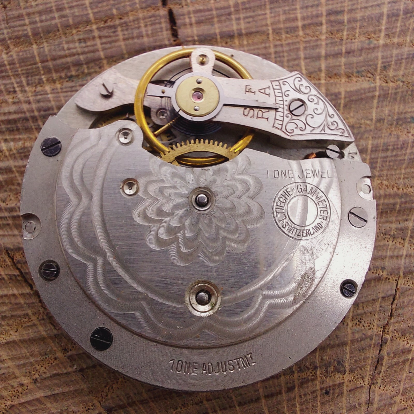 Antique Pocket Watch Movement Equity L. Tieche Gammeter 16s 1j Opencase Swiss