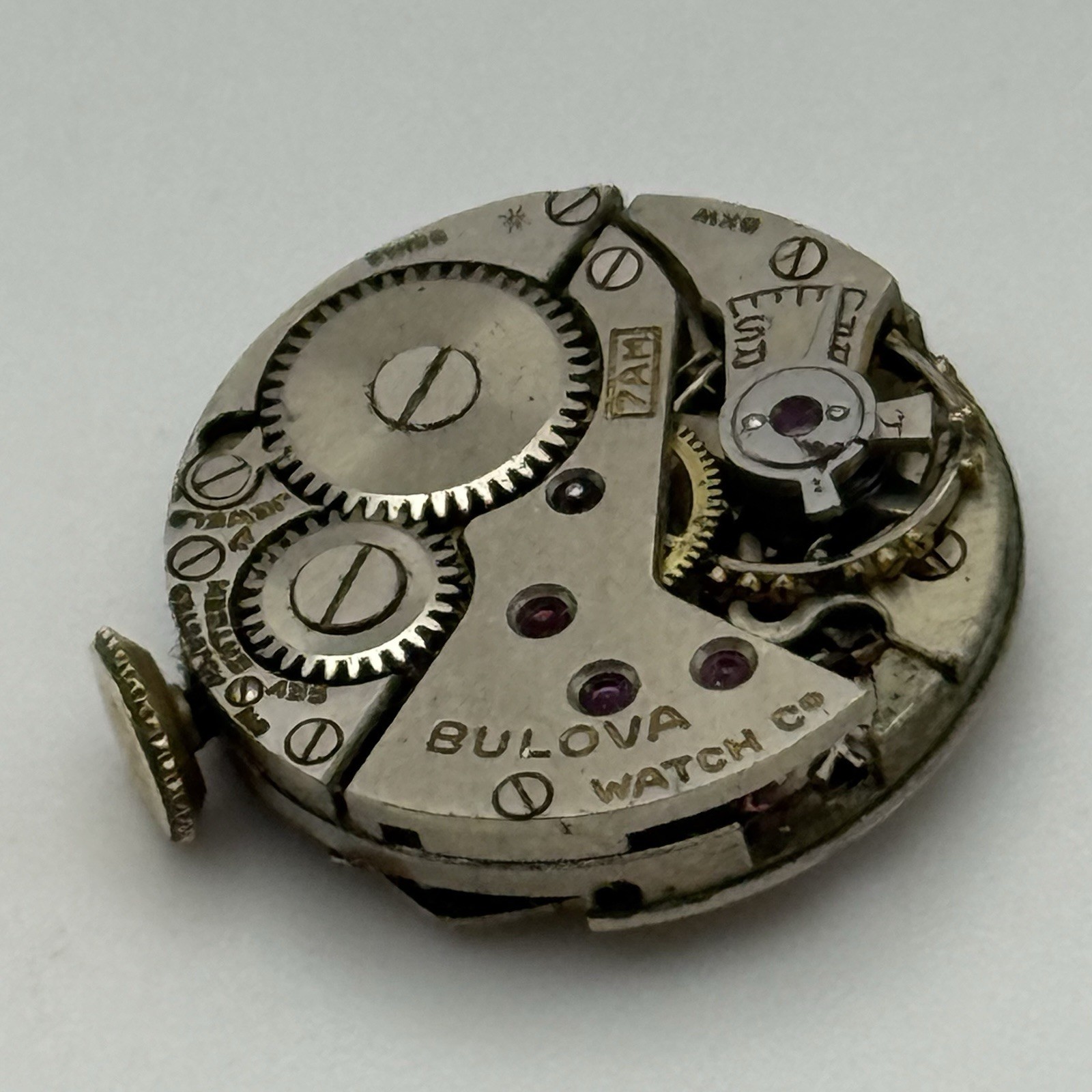 Bulova 7AM Watch Movement Ladies Manual Wind Vintage Swiss Parts Repair 17.4mm