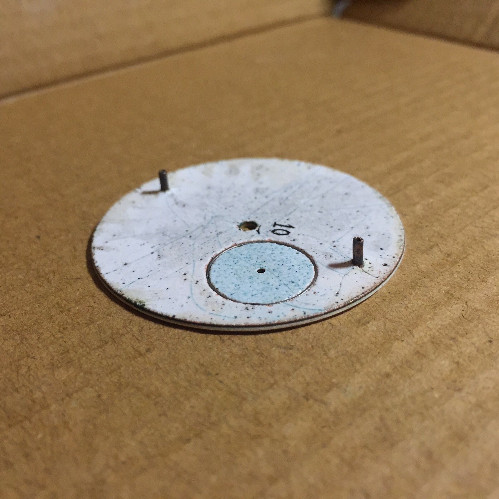 Original Enamel J.E. Caldwell White Vintage Pocket Watch Dial 42.9 mm