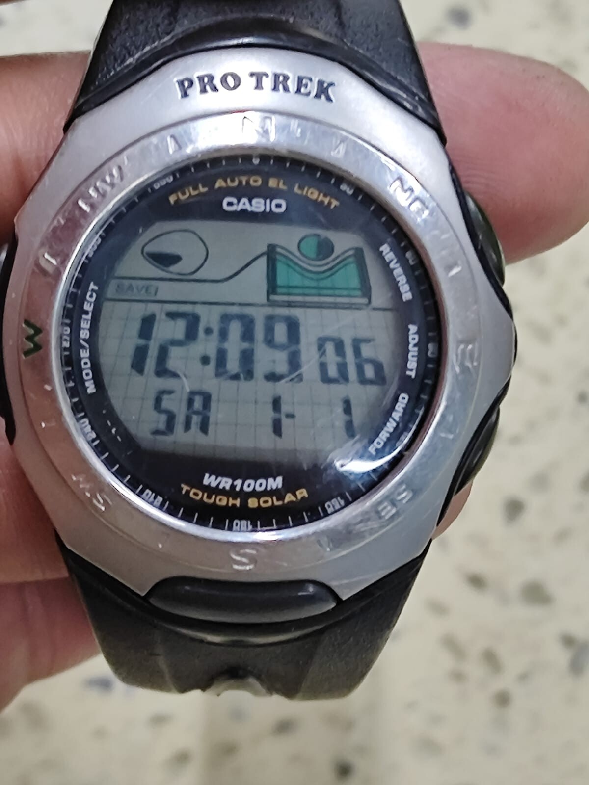 Vintage Casio Pro Trek Watch PRS-201 – 100m Touch Solar Movement Working