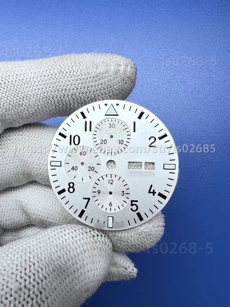 DIY 43mm stainless steel kit with dial, strap, and hands suitable for 7750