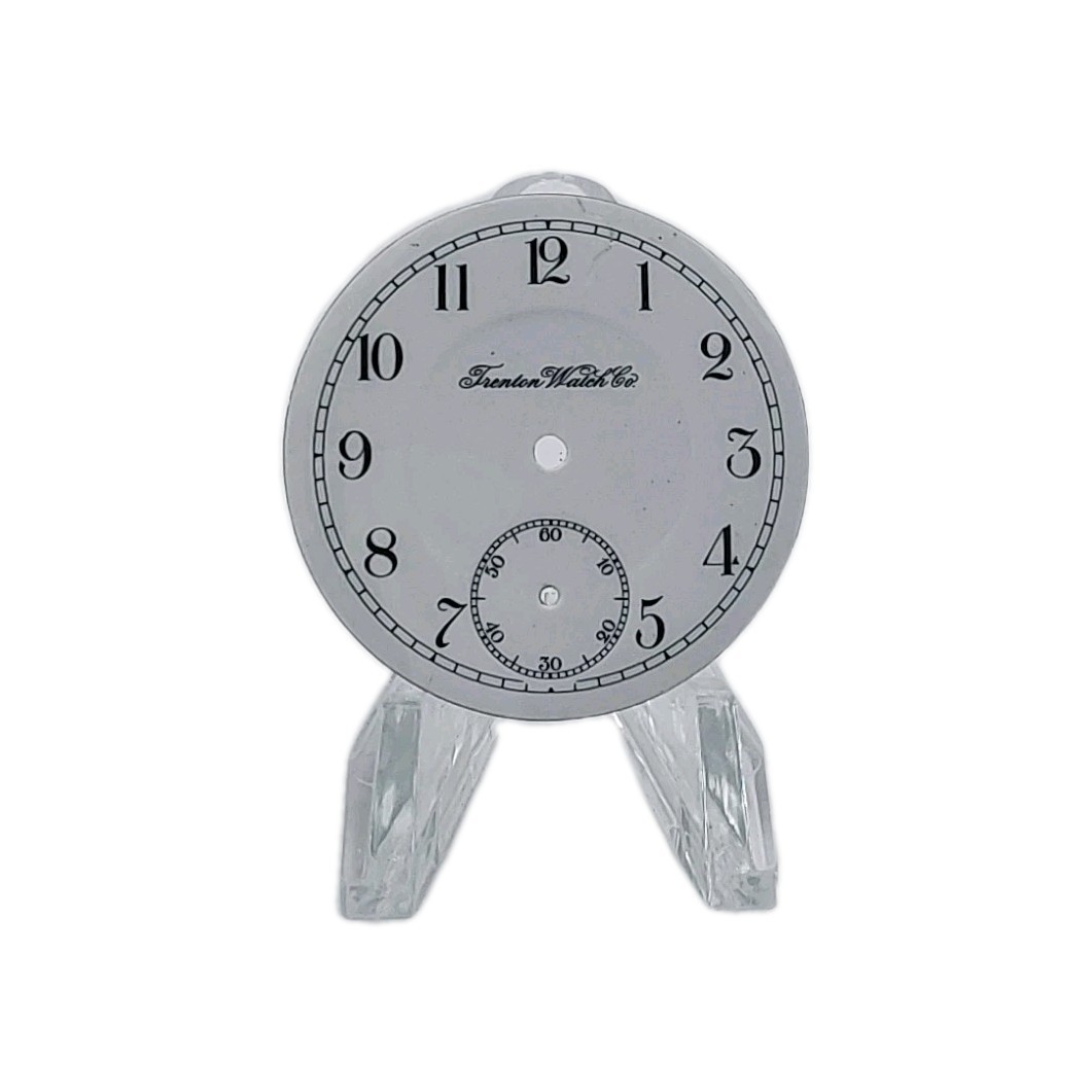 Trenton 34.1mm Double Sunk Enamel Pocket Watch Dial Only 1502
