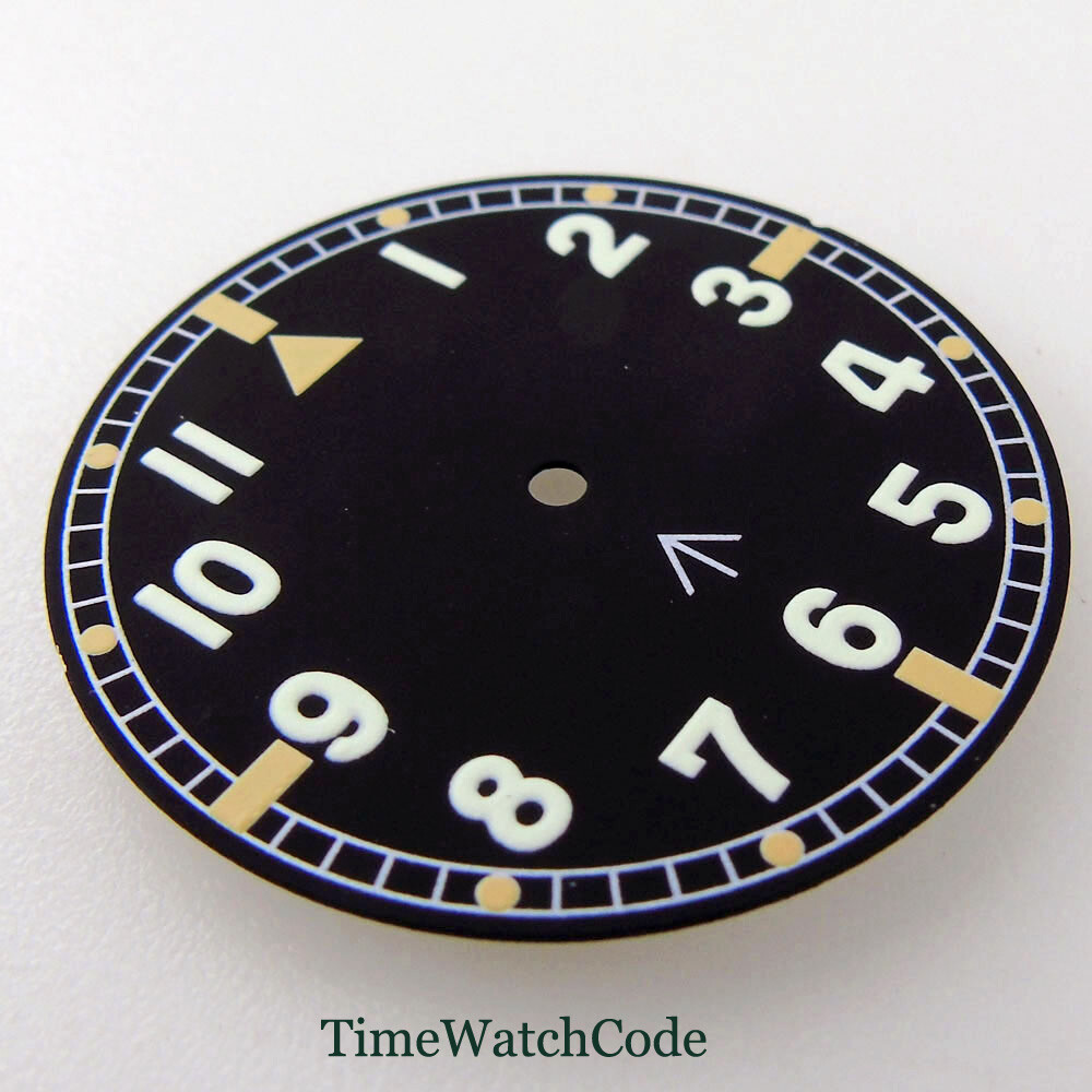 33.6mm Black Watch Dial Faces Hands For NH35 ETA 2824 PT5000 Miyota8215 DG2813