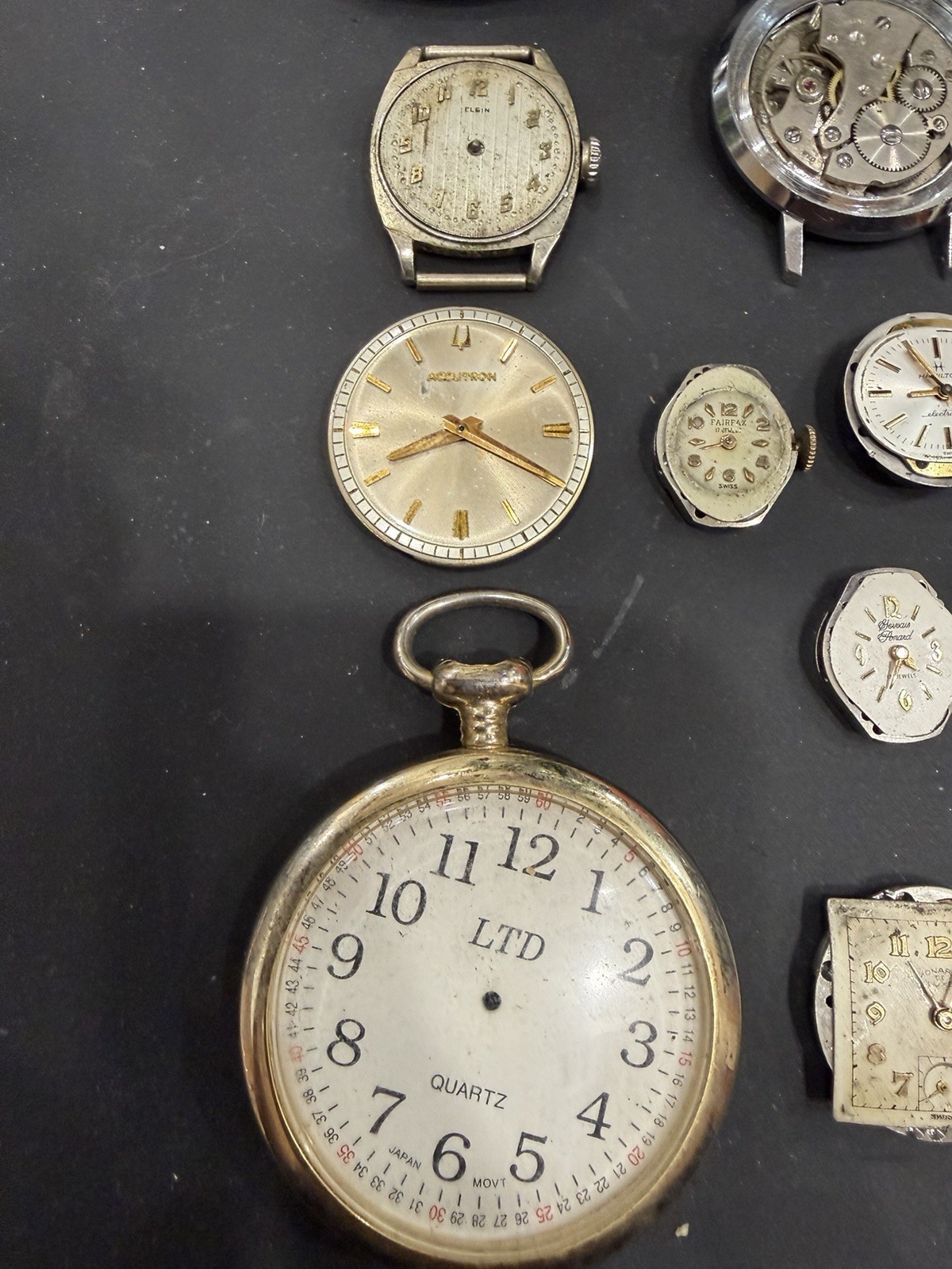Watch Lot Movements Dials Parts Repair – Bulova Elgin Waltham Accutron