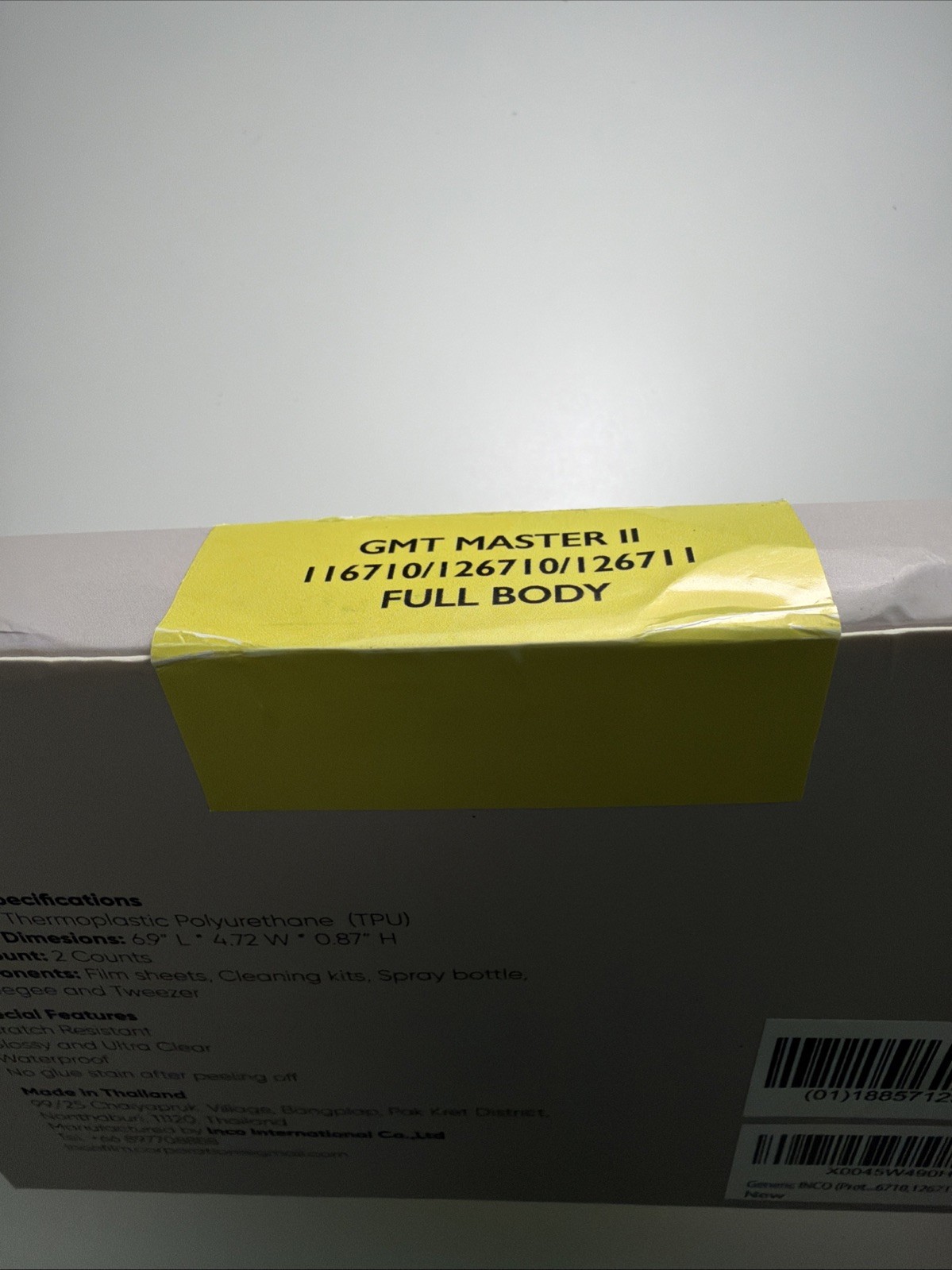 INCO Watch Protection Film Compatible with Ref. 126710,126711,126715 Sealed New
