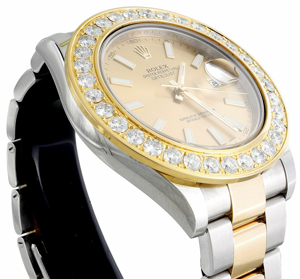14K Yellow Gold Diamond Watch Bezel 126333 DateJust 41 Rolex 15 Points 5.25 CT.