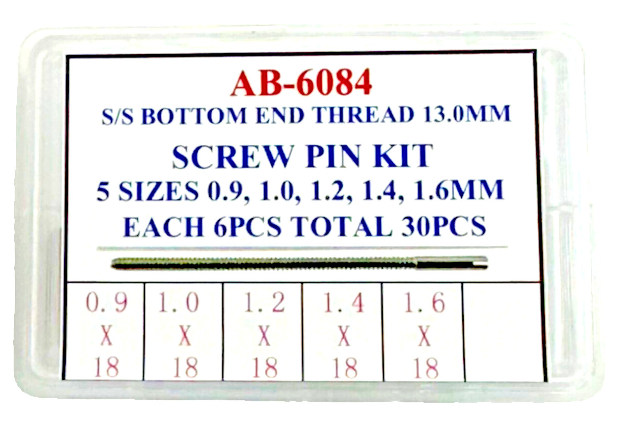 Assortment Screw Pin Kit For Watch Bracelet, Bottom end Thread 13.0mm