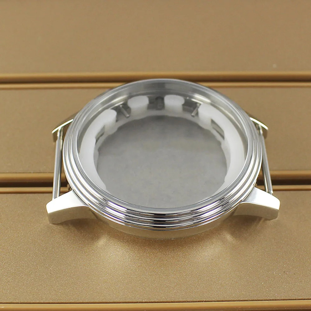 45.4mm Stainless Steel Polished Watch Case Dome glass For Miyota OS21 Movement