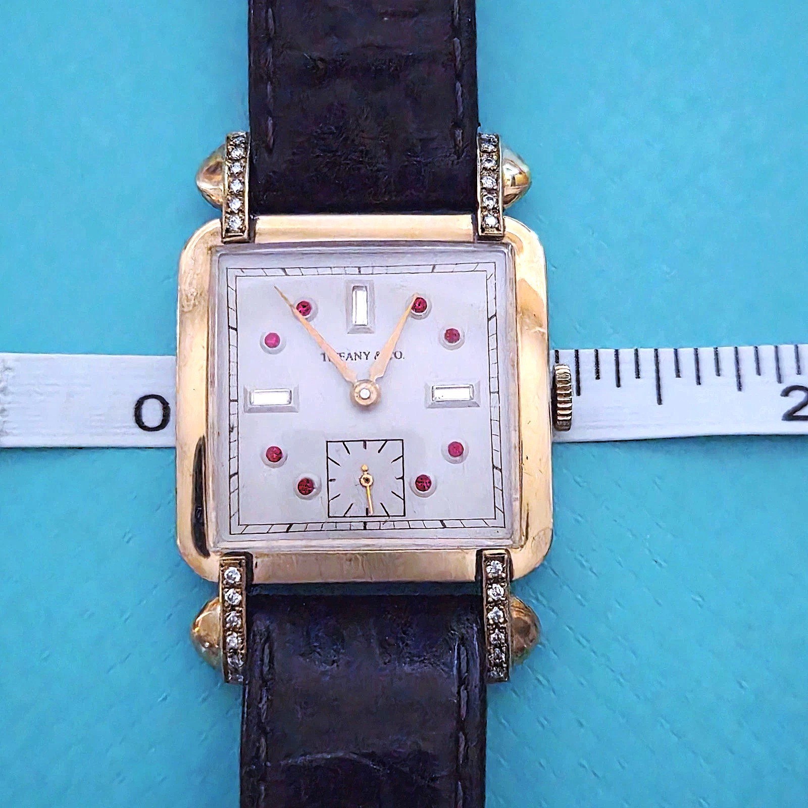 Vintage Tiffany & Co. Watch Dial and Movement Ruby Diamond Manual Winding