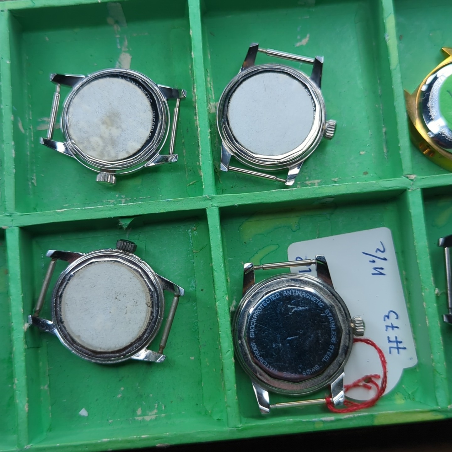 10 x 1960s NOS Swiss Made Mens Watch Cases, Mixed inc Waterproof