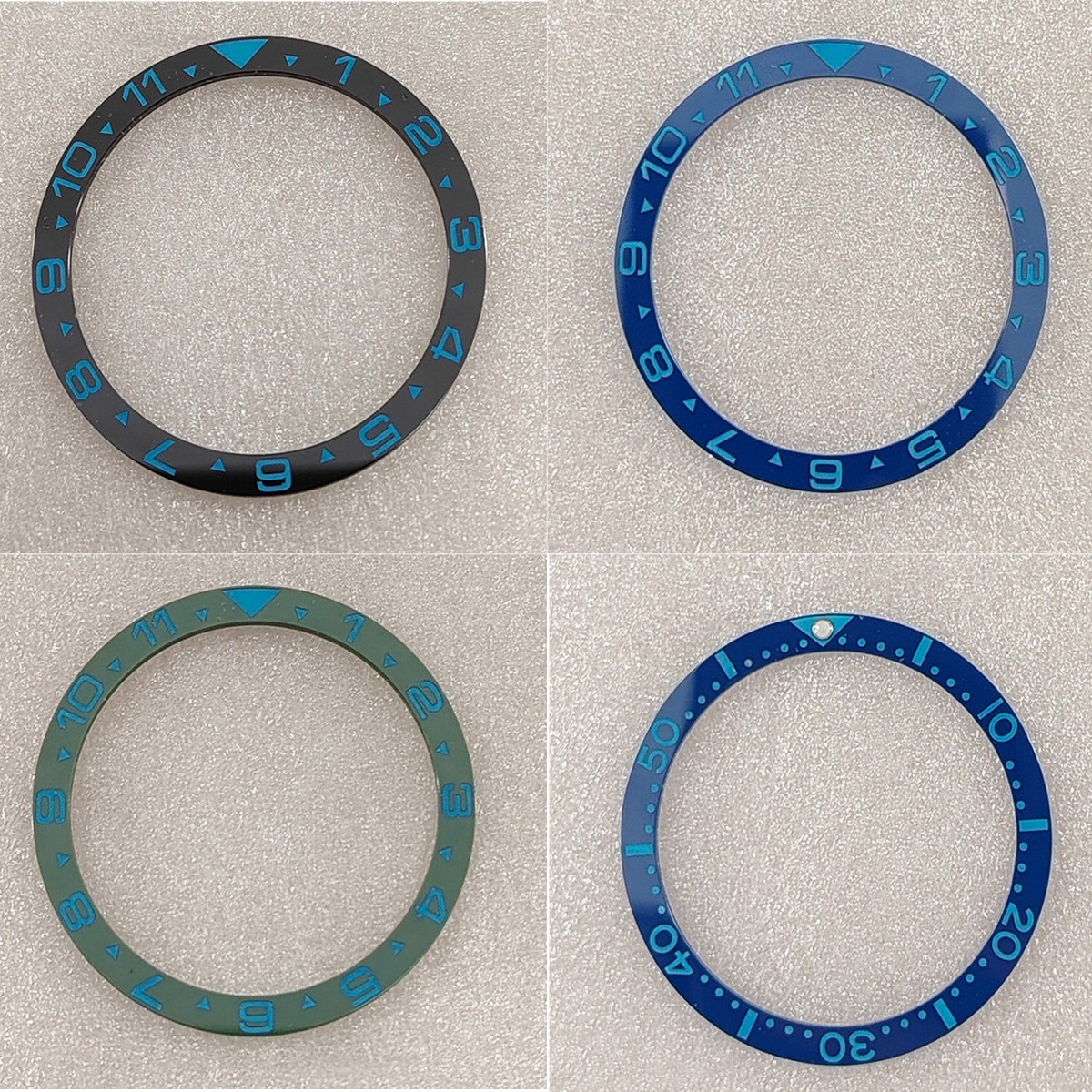 SUB Watch Numbers Circle 38mm&31.5mm Flat Ceramic Bezel Insert Watch Ring Cover