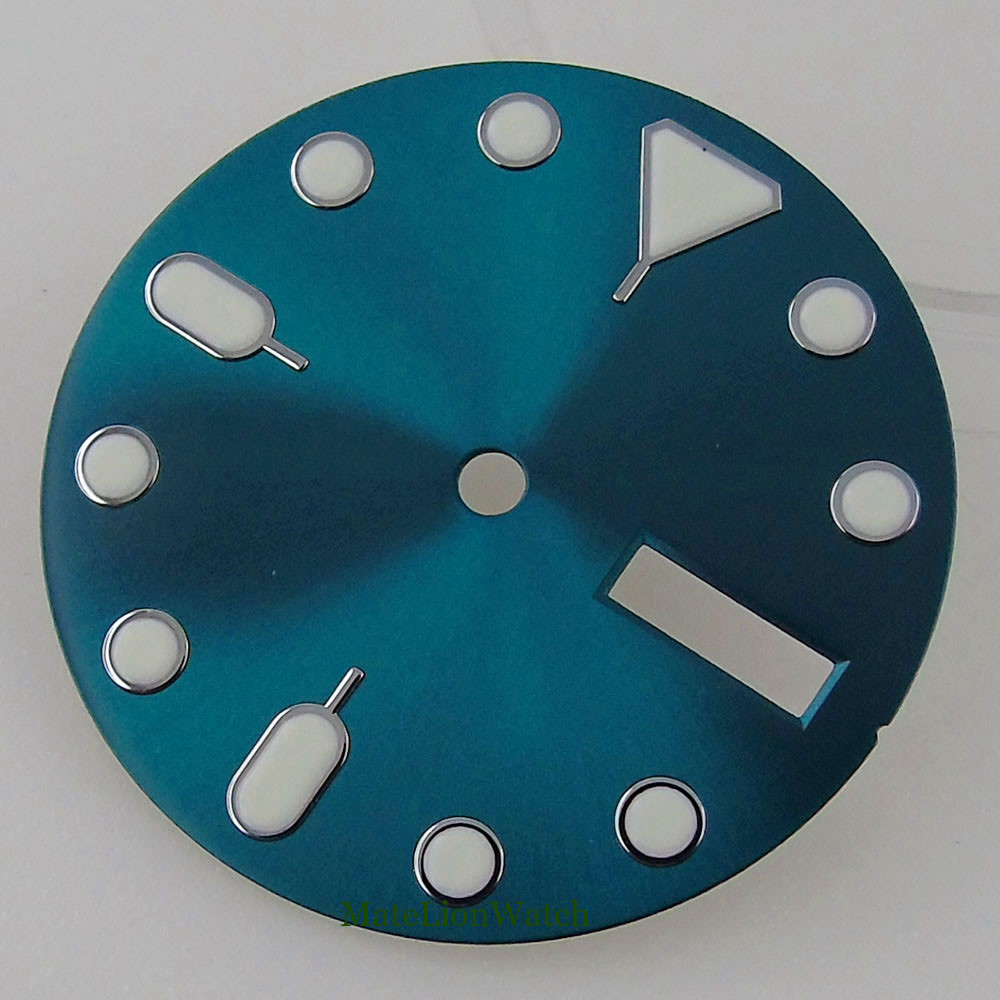 28.5mm Watch Dial Watch Face Fit For NH36/NH36A Automatic Movement Green Lume