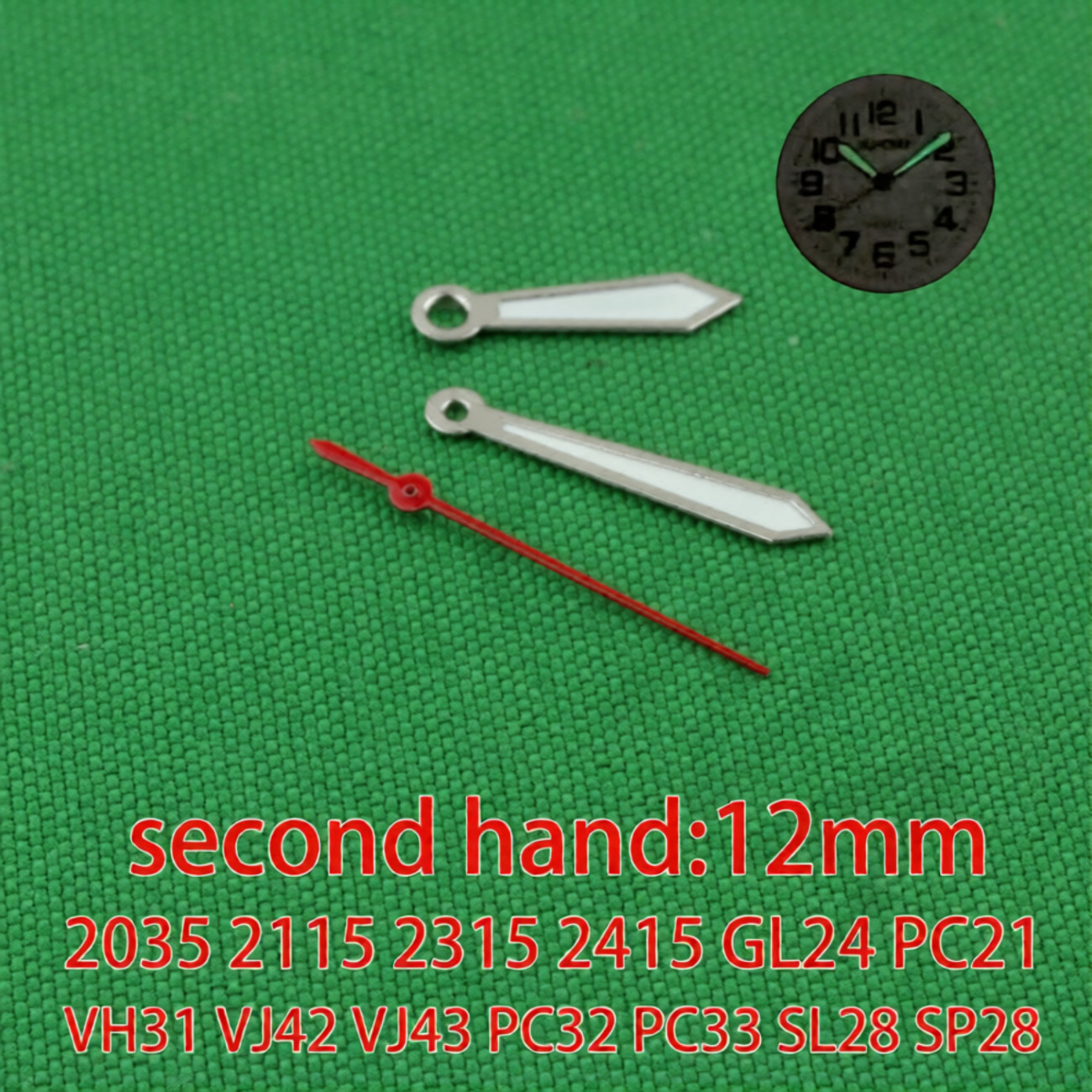 Watch Hands Set Green Luminous For Miyota sl68 sp68 2305 vh31 vj42 vj43 2115
