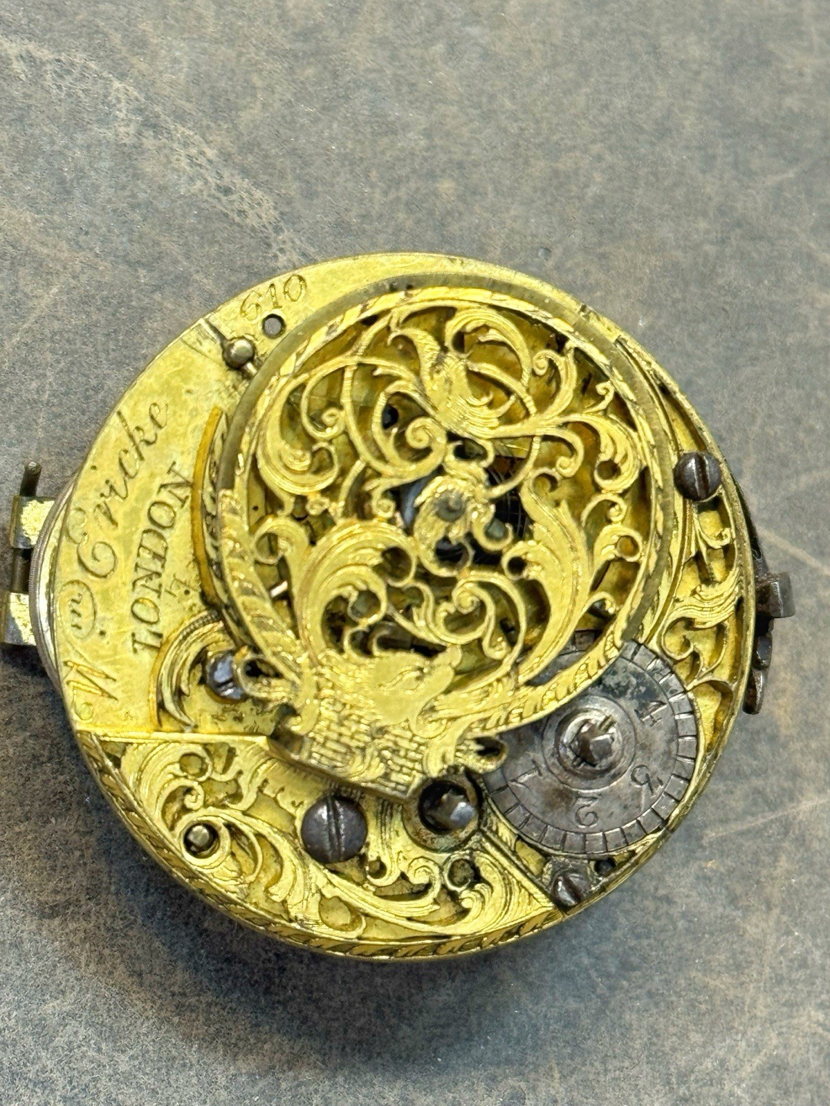 Antique Wm Ericke London Verge Fusee Pocket Watch Movement Repair
