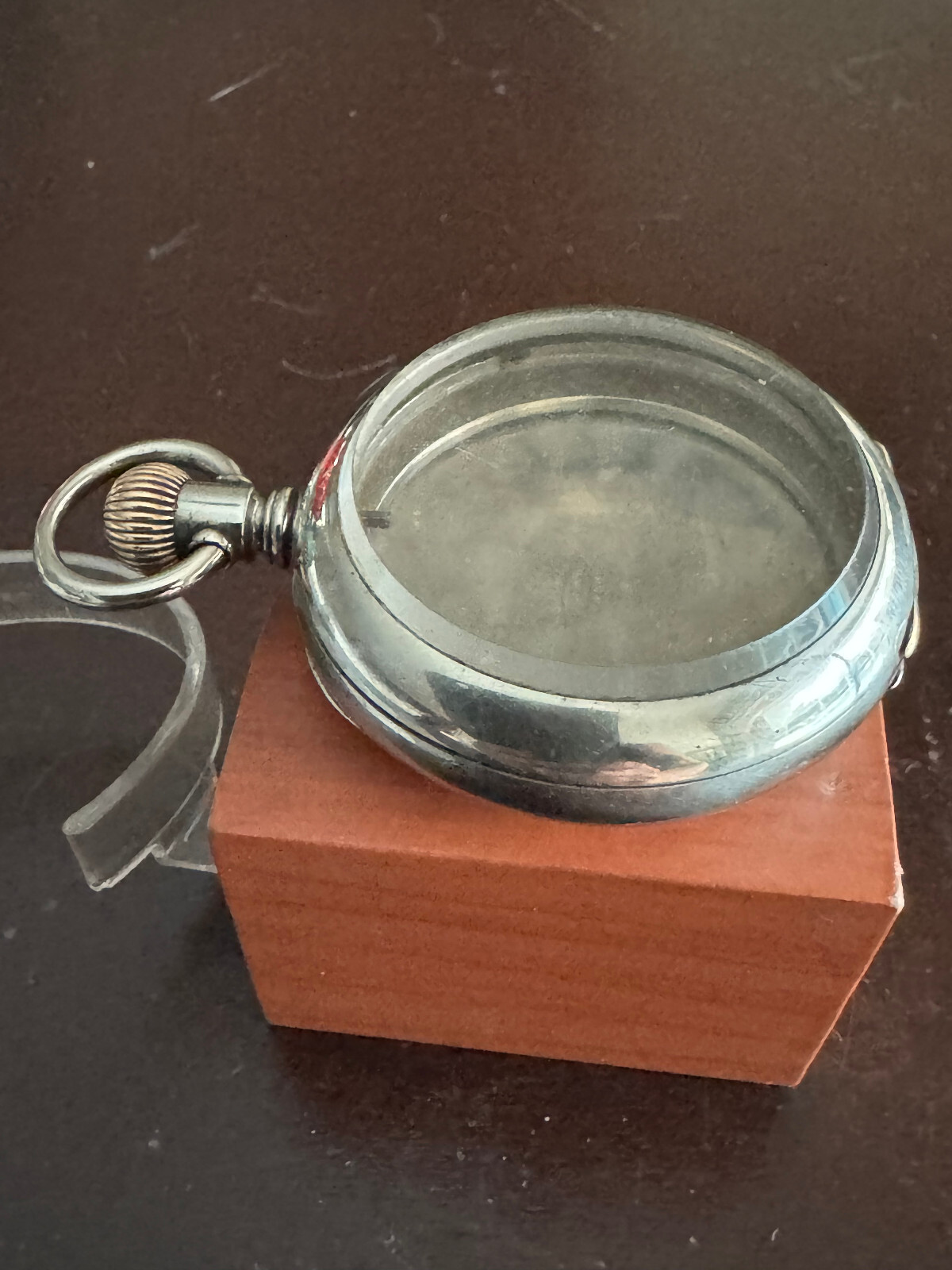 VINTAGE 18 SIZE CRESCENT CLAM SHELL POCKET WATCH CASE PENDANT & LEVER SET