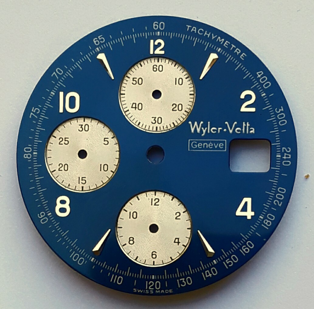 Wyler Vetta Dark Blue Dial Compatible with Lemania 283 Chrono and Lemania 185