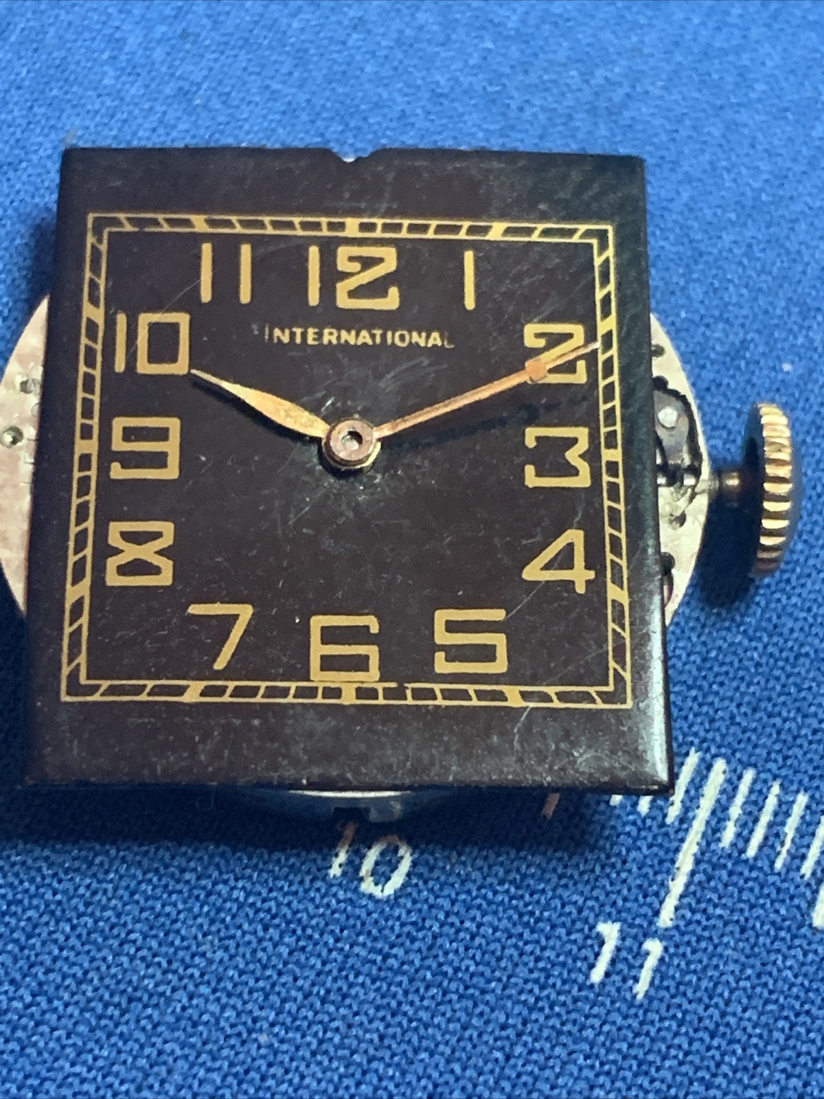 Vintage IWC International Watch Co 17J Manual Wind Movement Re-cased Running