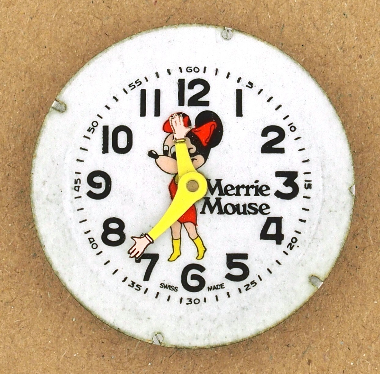 Vintage Merrie Mouse Character Watch Dial & Movement Parts