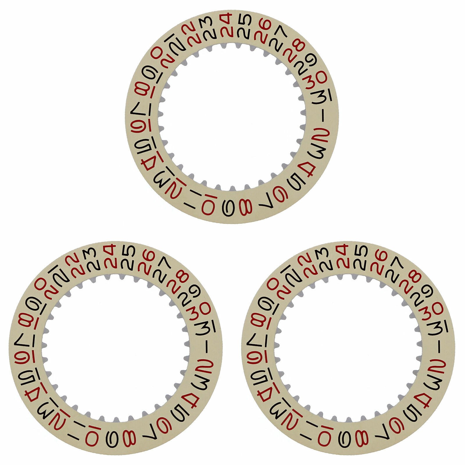 3 Champagne Red Black Replacement Date Discs For Rolex Submariner 1680 1665
