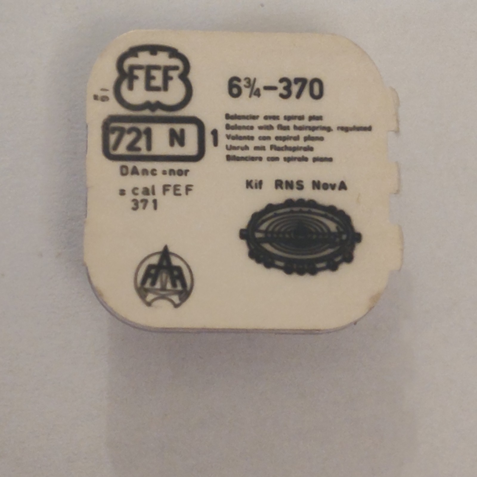 FEF Fleurier cal. 370 371 Balance complete Swiss watch movement part