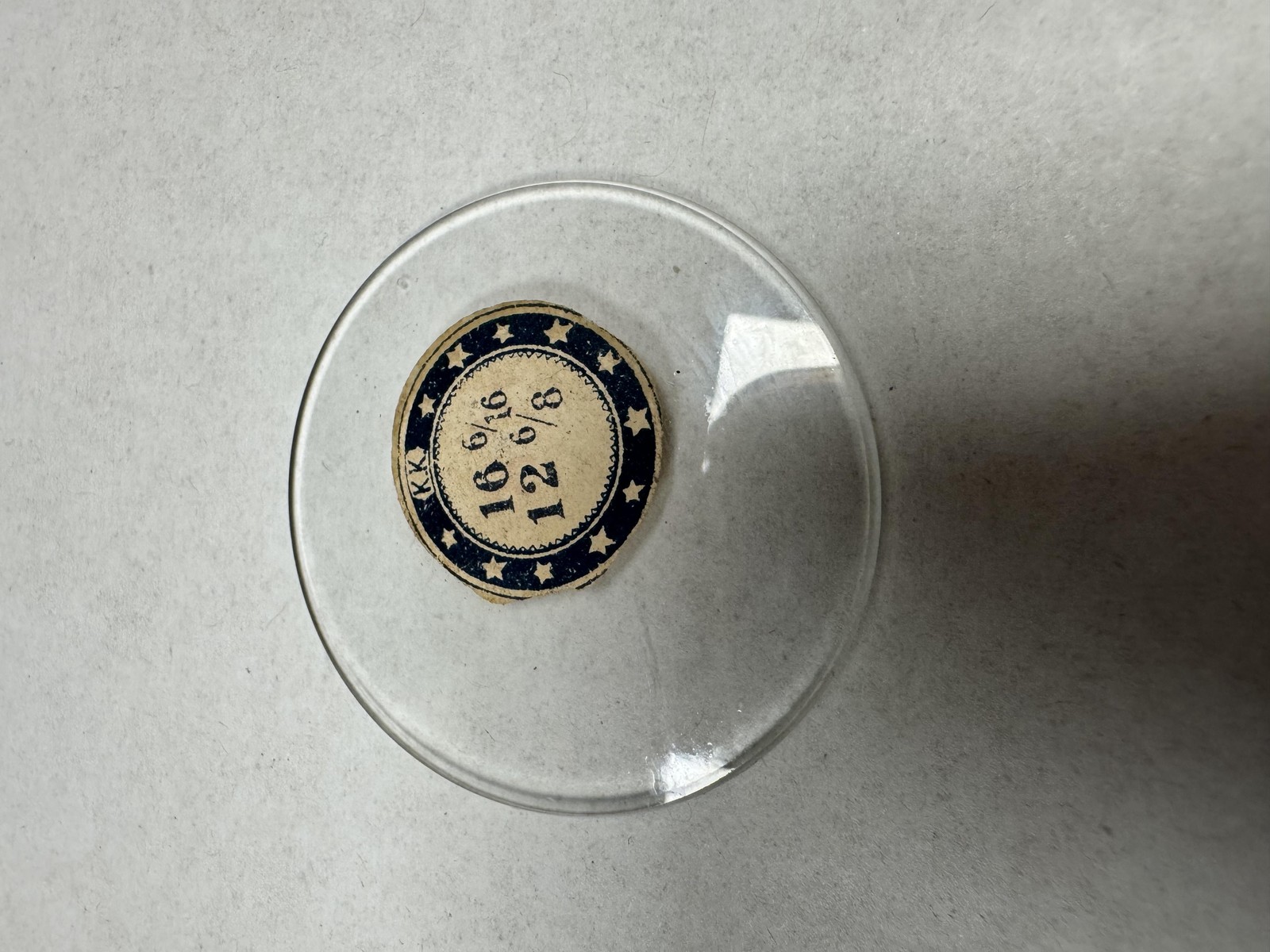 Vintage K.K. Watch Mineral Crystal Domed 36.88mm 16 6/16 12 6/8 Clear Lens