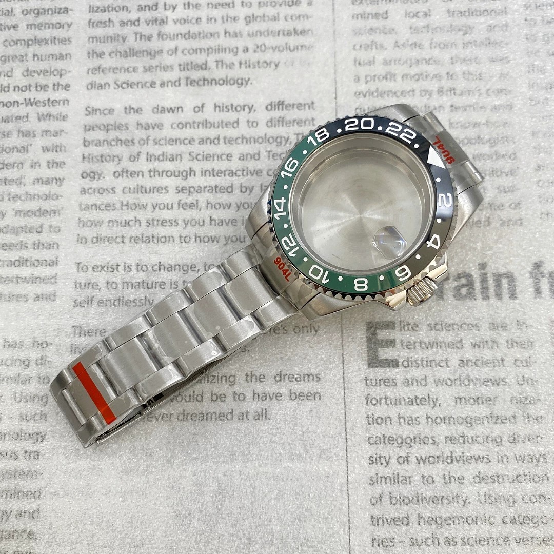40MM SUB Watch Case Ceramic Bezel Sapphire Glass Fit NH34A NH35 NH36 Movement
