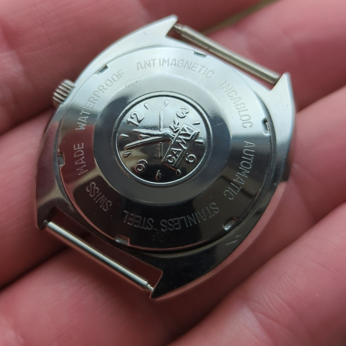 Vintage Camy Steel Swiss NOS Watch Case 36mm for 28.5mm Movement (J50)