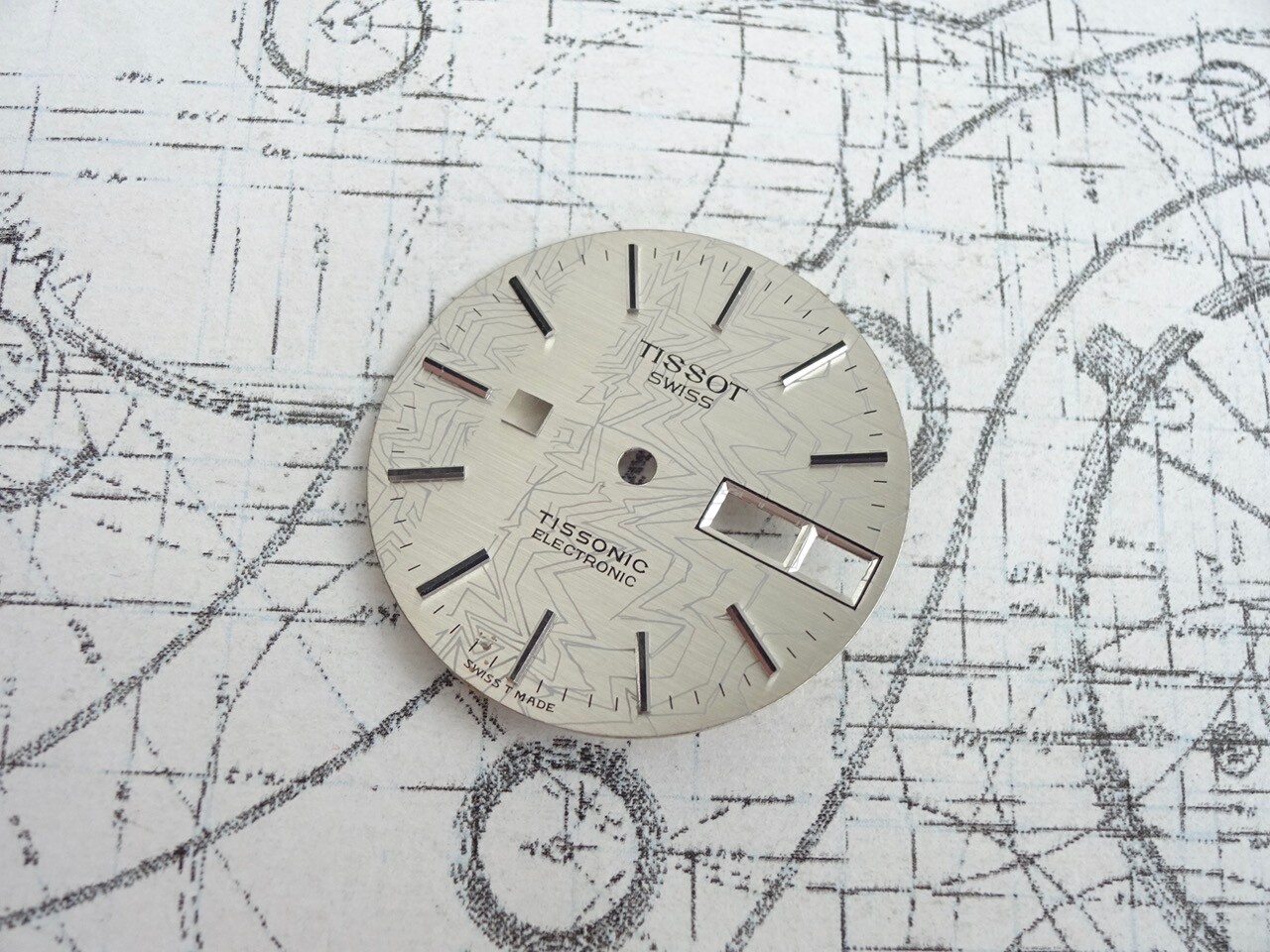 Tissot Tissonic cal. 2020 (ESA9164) Silver Tuning Fork Watch Dial (ref 800C)