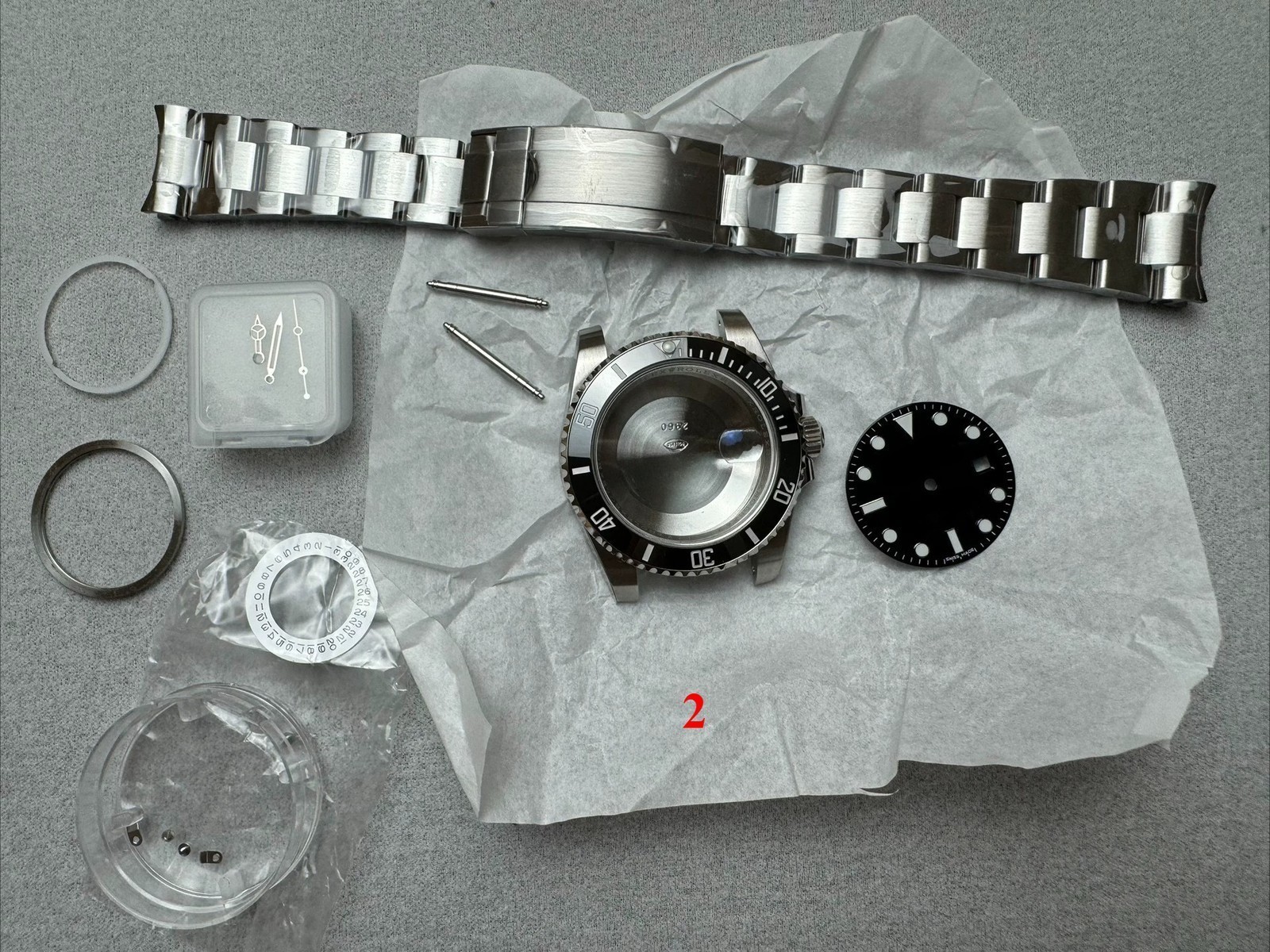 40mm Stainless Steel Watch Case With Band Kit for R Green Black SUB 2824 3135