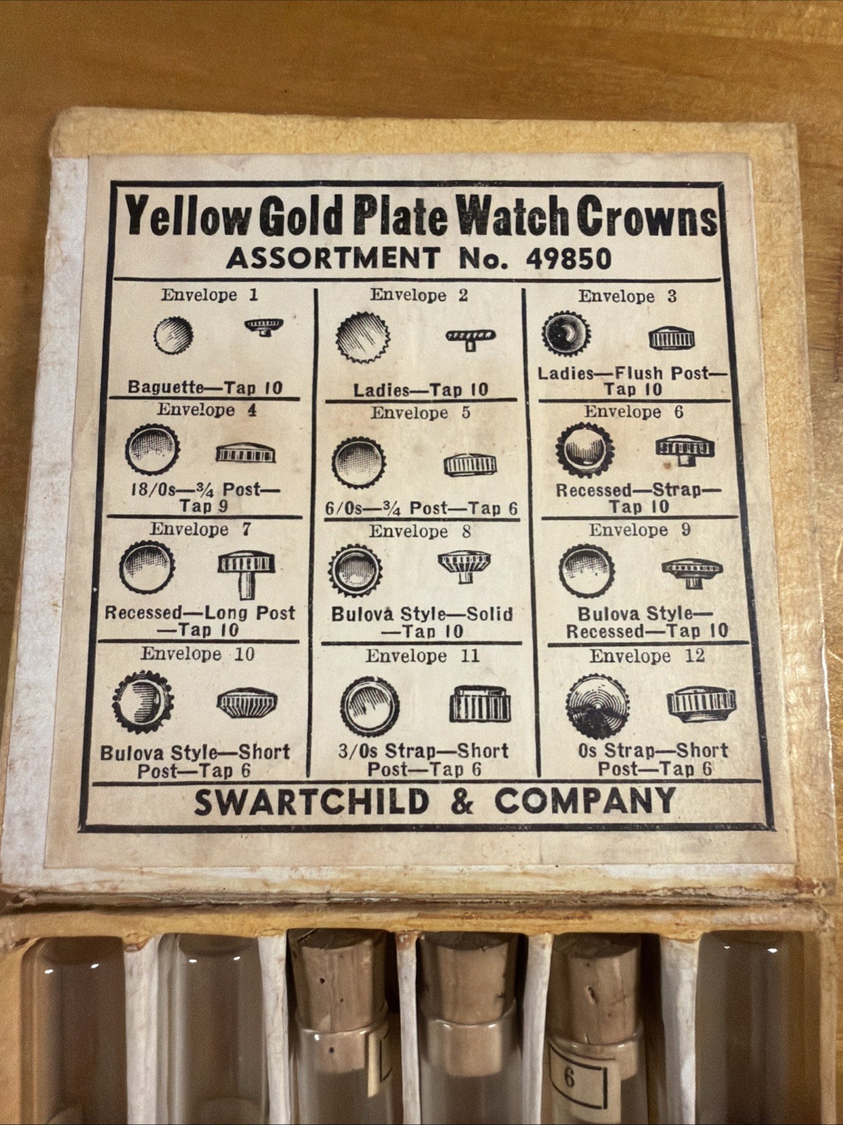 Swartchild & Company Yellow Gold Plate Watch Crowns Assortment No 49850