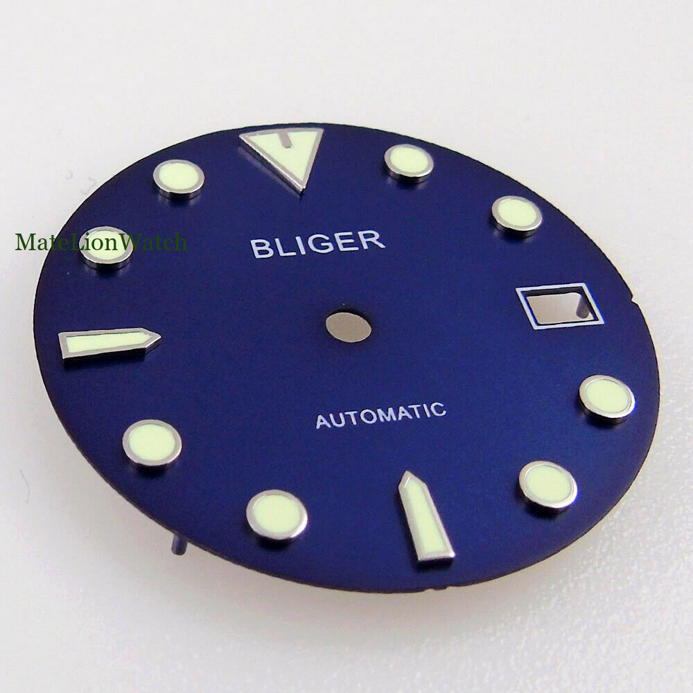29mm For NH35/NH35A Sterile Watch Dial Date Window Black/Blue/Green 3/4 o’clock