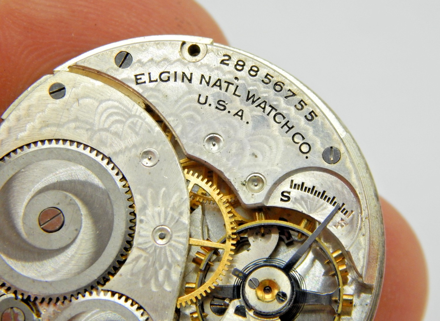 Antique Pocket watch movement Elgin Grade 303 12 size model 3 7 jewel Open Face
