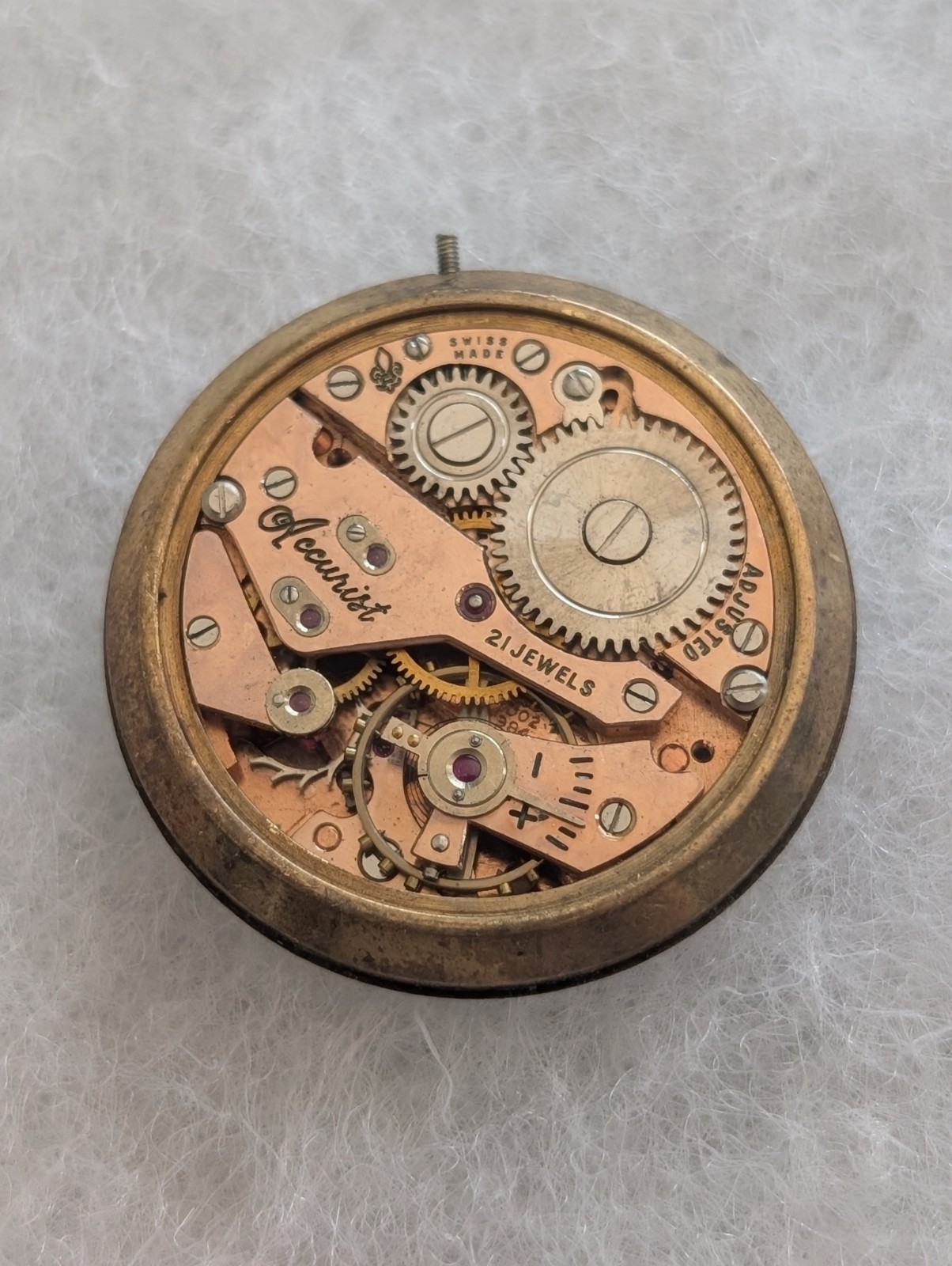 Vintage AS 1002/984 21J Mechanical Watch Movement (Runs/Untested)