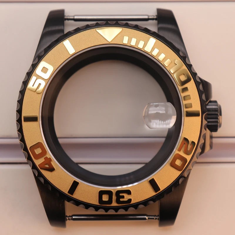 40mm Watch Case Sapphire Yacht Bezel For nh35 nh34 NH36 NH38 Eta2824 Miyota 8215