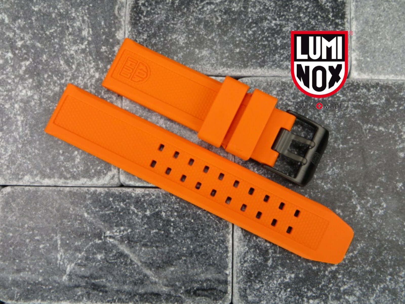 LUMINOX 23mm Rubber Strap EVO Diver Watch Band 3050 3950 Colormark Orange PVD x1