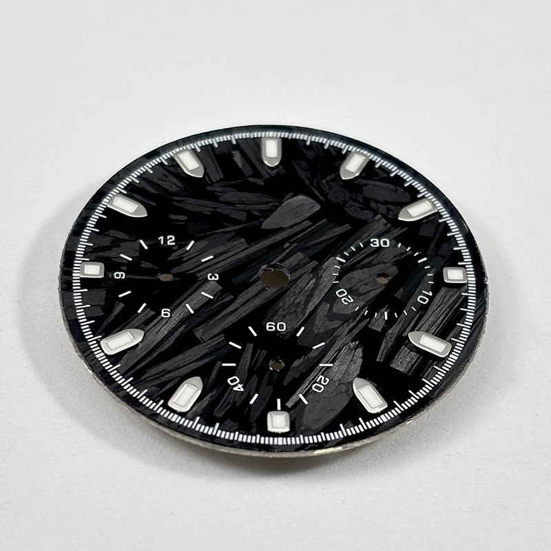 DS 29.5mm Dial Carbon Fiber Dial Blue Lume for VK63 Movement Black Lume Custom
