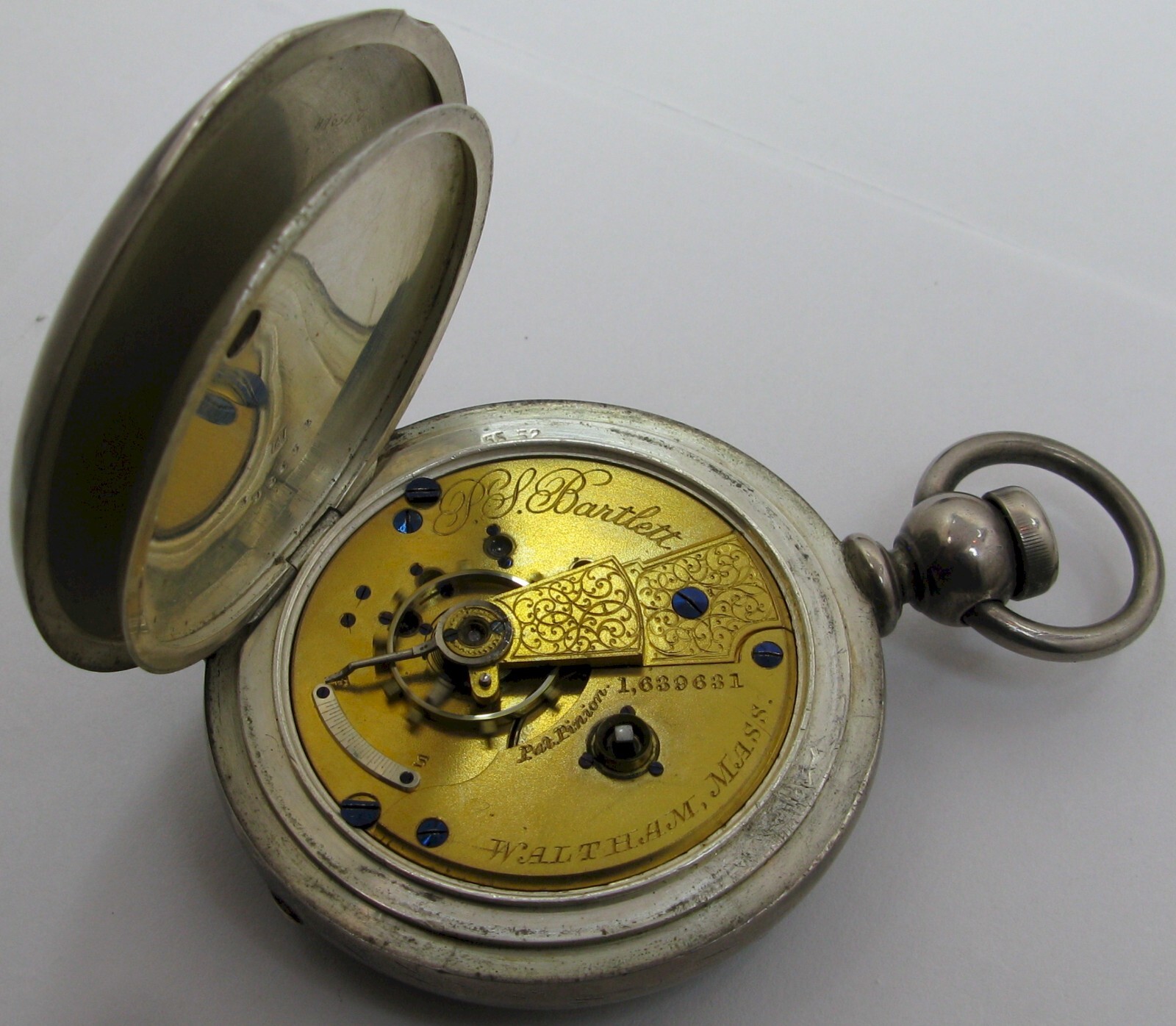 Waltham Dueber Coin silver hunting Pocket Watch 18s 1893 15j. Bartlet #1,639,631