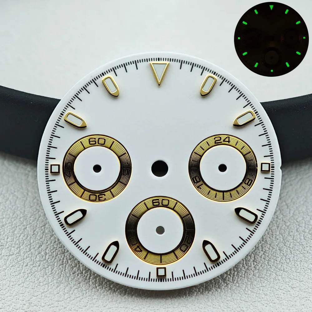 29mm Green Luminous Watch Dial +Hands for Vk63 Movement Watch Repair Parts