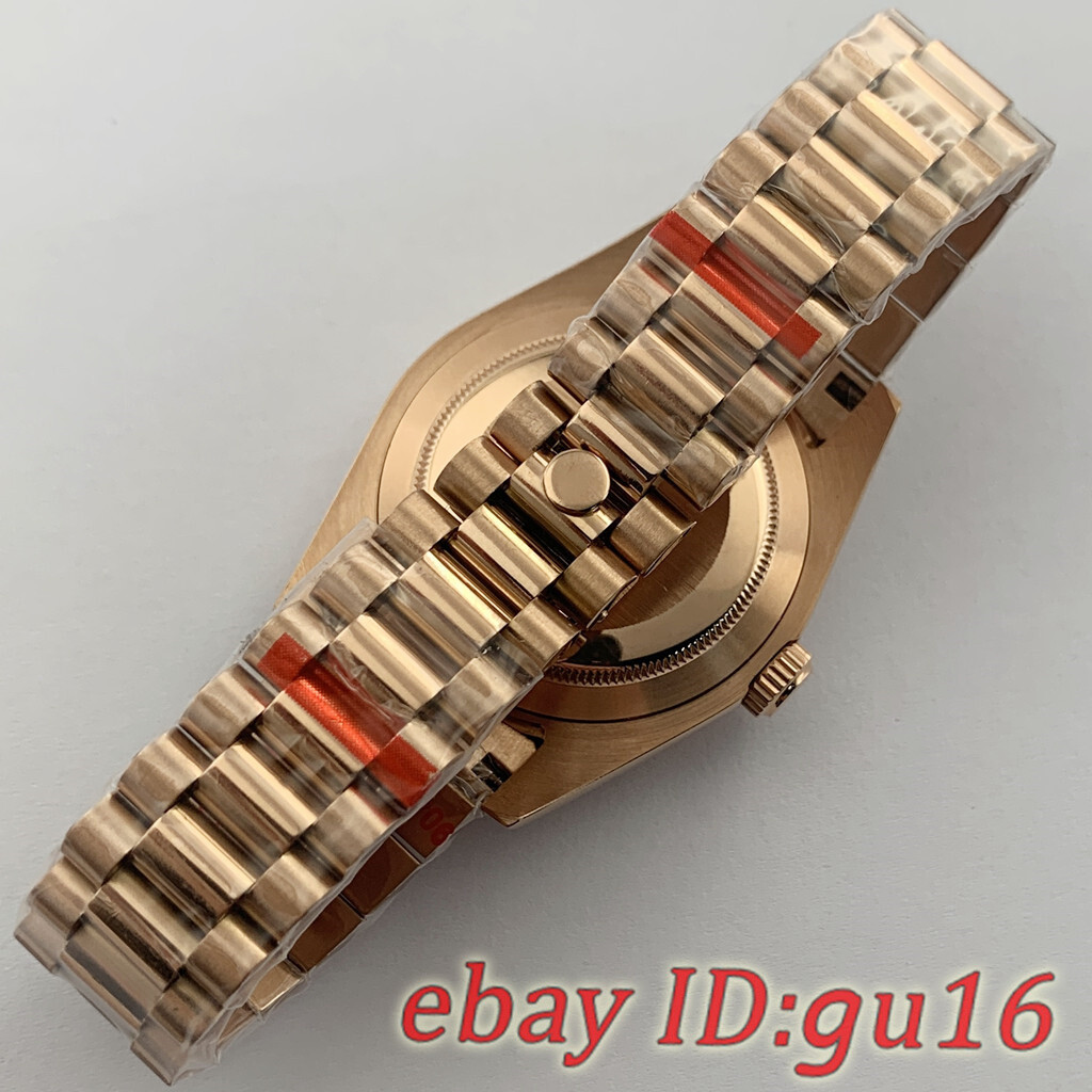 36mm/40mm NH35 NH36 Miyota8215 ETA2836/2824 rose gold Watch Case President Strap