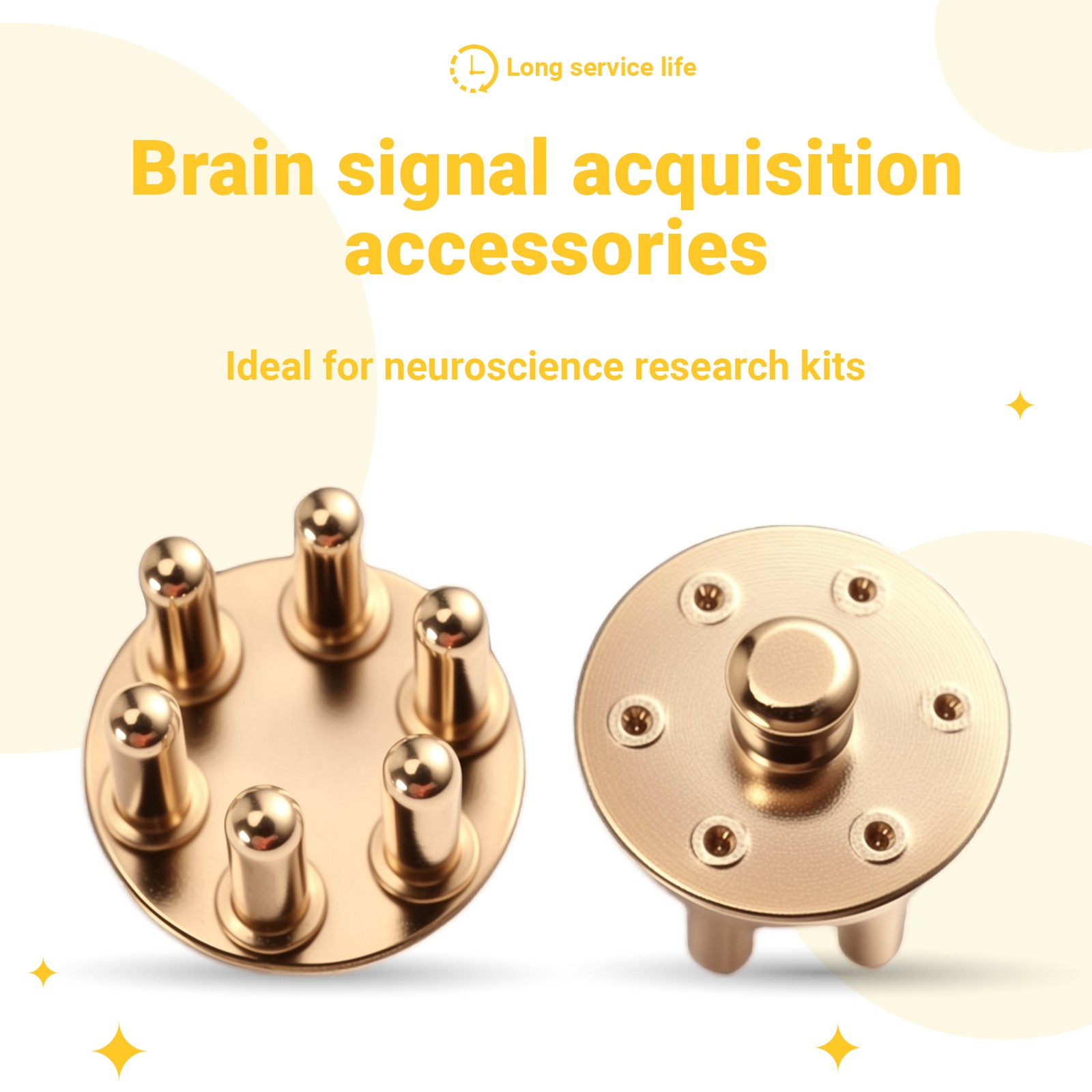 Gold-Plated 6-Prong Dry EEG Electrode High Accuracy Comb Electrodes X6Z35298