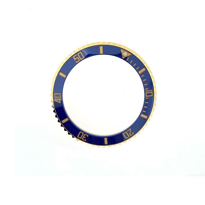 Bezel Complete Fit Rolex® 166613 Blue ceramic insert Gold Plated Stainless Steel