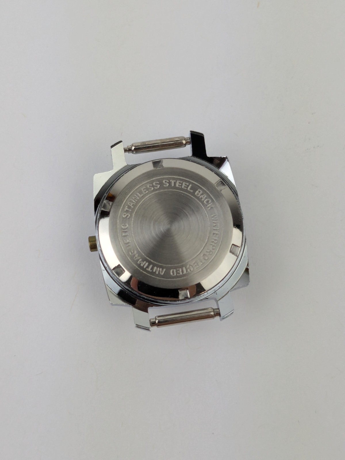 Vintage NOS 70’s Ladies Watch Case & Crystal 22mm Square Silver Tone Screwback