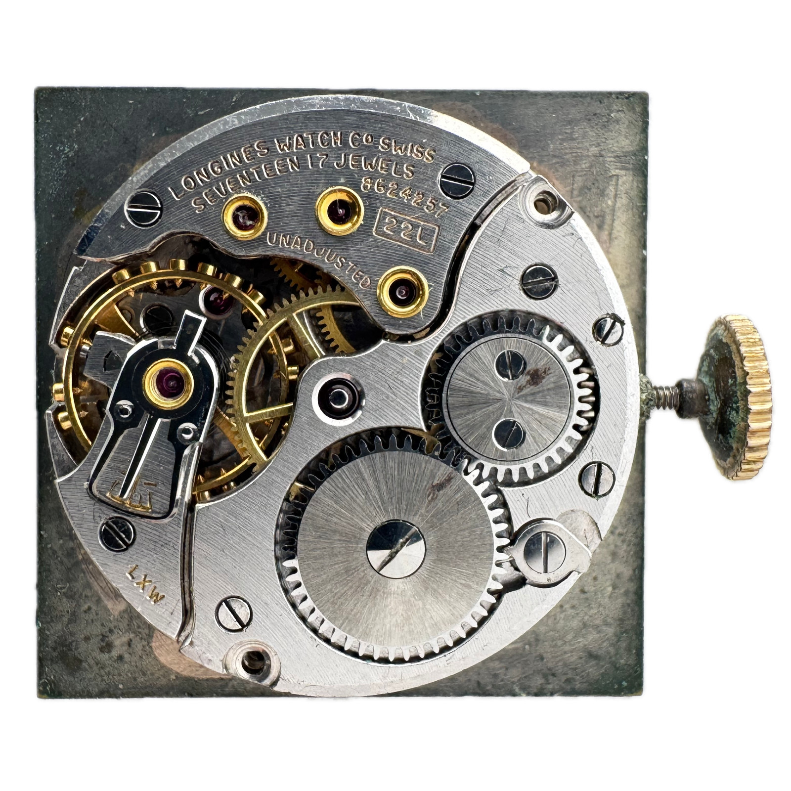 Vintage 21mm 1952 Longines Square Dial Mechanical Wristwatch Movement 22L Swiss